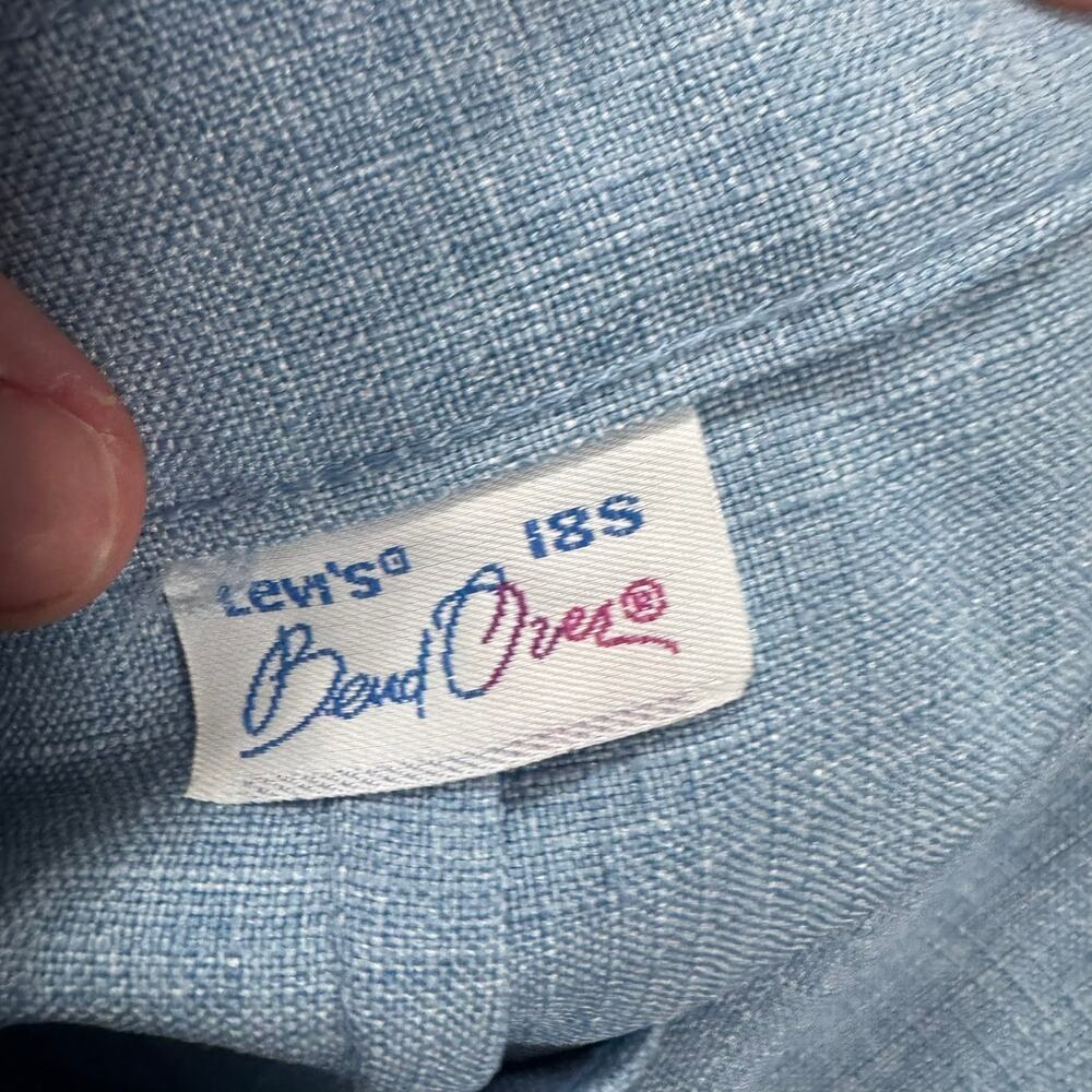 Vintage 1980s Levi's Bend Over Pants Women's Size 18 Short Light Blue Slacks - Picture 6 of 6